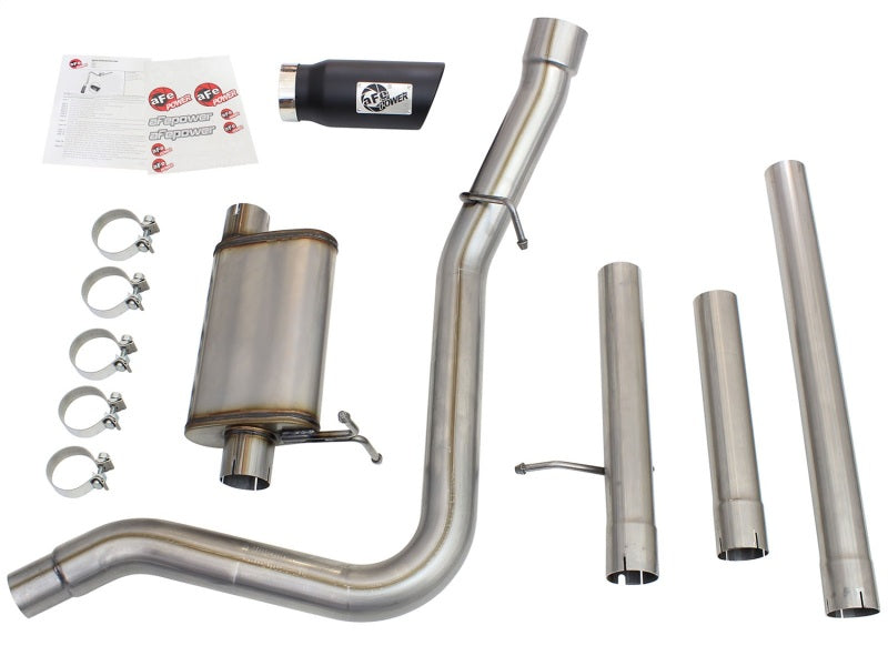 aFe MACHForce XP Exhaust 3in-3.5in SS Single Side Ext CB w/ Black Tip 99-04 Ford F150 V8 5.4L/6.8L 49-43076-B