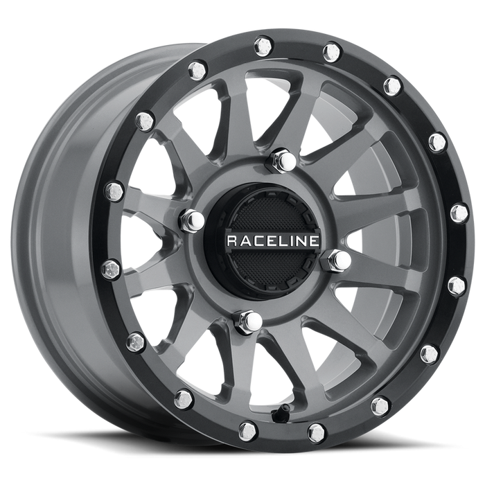 Raceline Trophy Wheel (Front / 15X6 4/137 5+1) (Black/Grey) Compatible With 19 CAN-AM REN1000