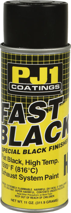 PJ1 16-HIT Flat Black Hi-Temp Spray Paint (Aerosol), 12 oz