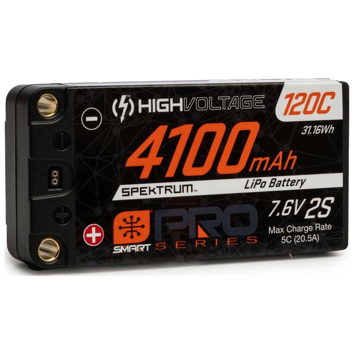 Spektrum SMART 4100mAh 2S 7.6V Smart Pro Race HV LiPo 120C 5mm SPMX412S120HT Car Batteries & Accessories