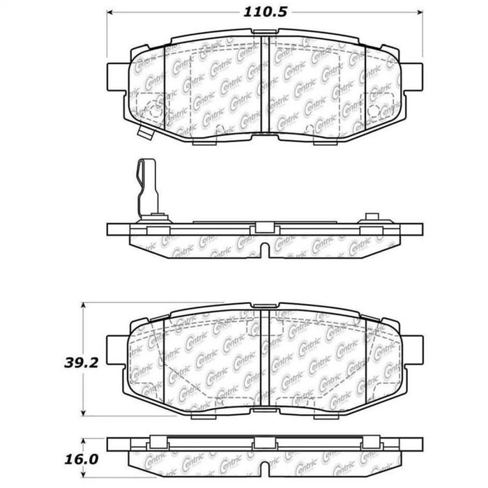 StopTech Street Touring 06-10 Subaru Legacy Sedan/Outback/13 BRZ Rear Brake Pads 308.1124