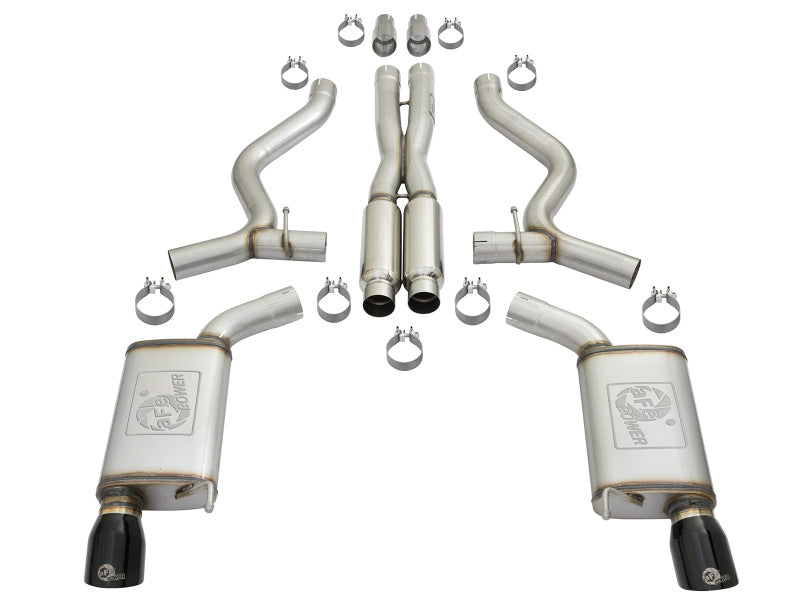 aFe 20-22 Audi RS6 Avant V8 4L (tt) MACH Force-Xp 3in to 2.5in 304 SS Cat-Back Exhaust w/ Black Tip 49-36448-B