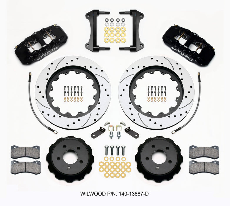 Wilwood AERO6 Front Hat Kit 15.00 Drilled 2015-Up Mustang w/Lines 140-13887-D