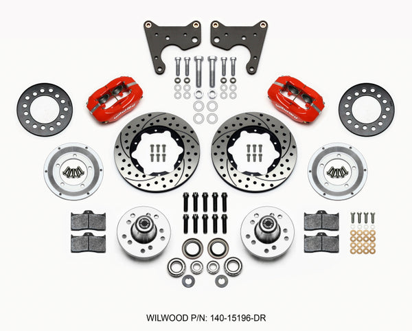Wilwood Forged Dynalite Front Kit 11.00in Dril Red 65-72 CDP C Body -Drum 140-15196-DR