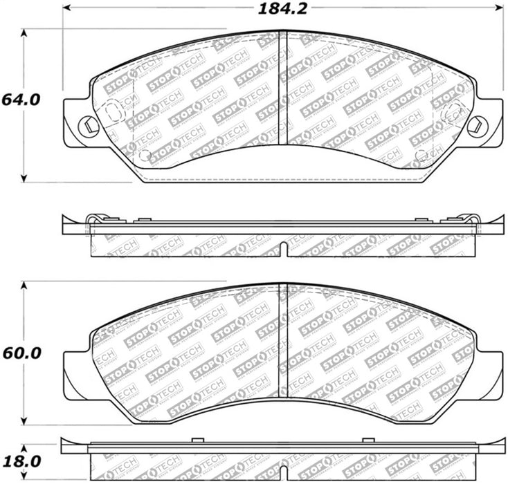 StopTech Street Select Brake Pads Front 305.1092