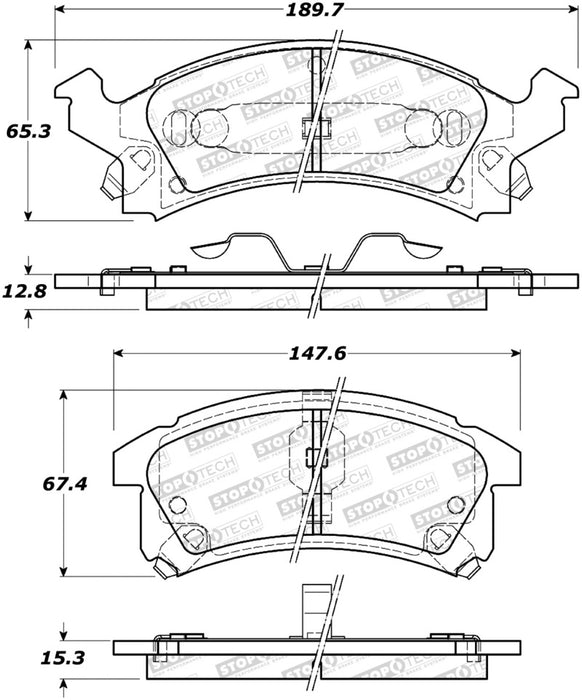 StopTech Street Brake Pads Front/Rear 308.0506