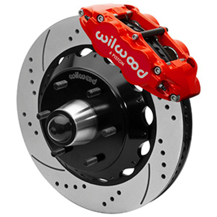 Wilwood 63-87 C10 FNSL6R Front Big Brake Brake Kit 14in drill/slot 6x5.5 BP for drop spindles Red 140-16458-DR