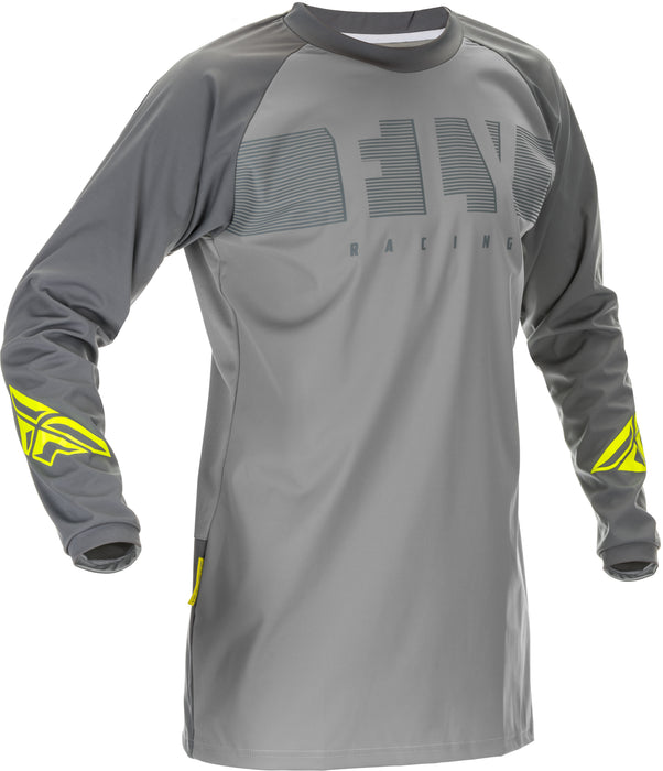 Fly Racing Windproof Riding Jersey (Grey/Hi-Vis, Small) 370-8018S