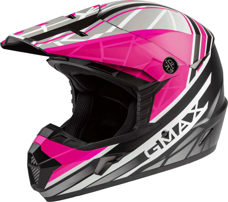 YOUTH MX-46Y OFF-ROAD MEGA HELMET MATTE BLK/NEON PINK YS