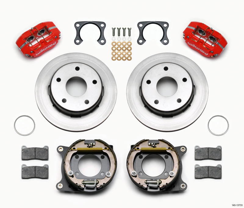 Wilwood Dynapro Lug Mount P/S Park Brake Kit Red Big Ford 2.00in Off Bronco 5 x 5.50 140-13733-R