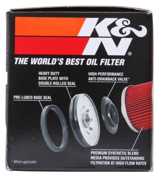 K&N Motorcycle Oil Filter: High Performance, Premium, Designed to be used with Synthetic or Conventional Oils: Fits Select Honda, Kawasaki, Triumph, Yamaha Motorcycles, KN-204-1