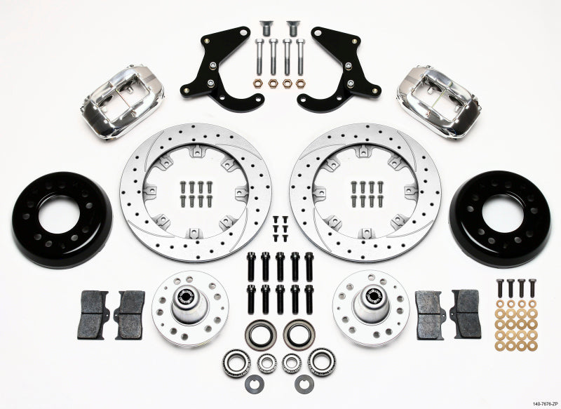 Wilwood Forged Dynalite Front Kit 12.19in Drill-Zinc Pol 55-57 Chevy 140-7676-ZP