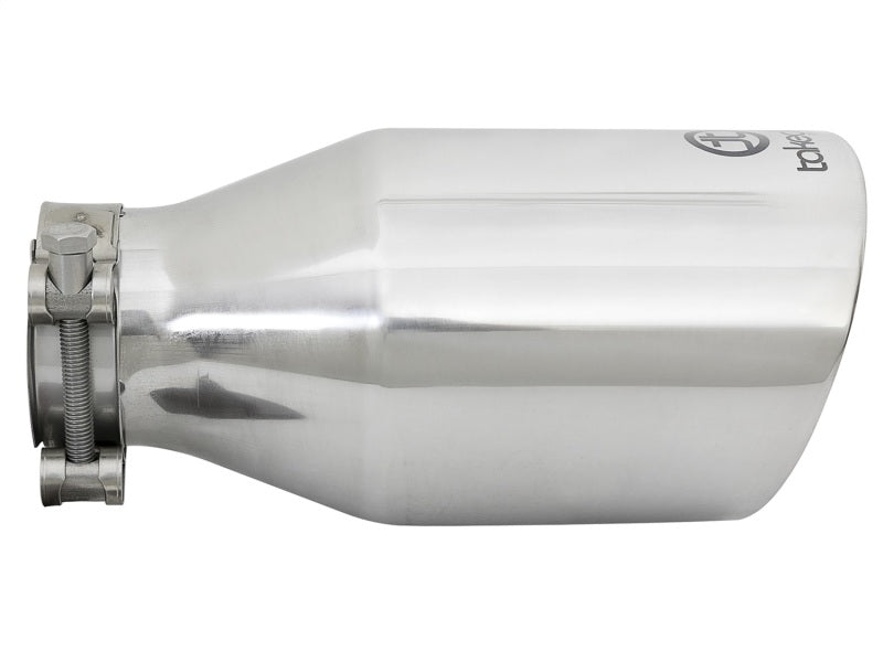 aFe Takeda 304 Stainless Steel Clamp-On Exhaust Tip 2.5in. Inlet / 4.5in. Outlet / 9in. L Polished 49T25454-P09