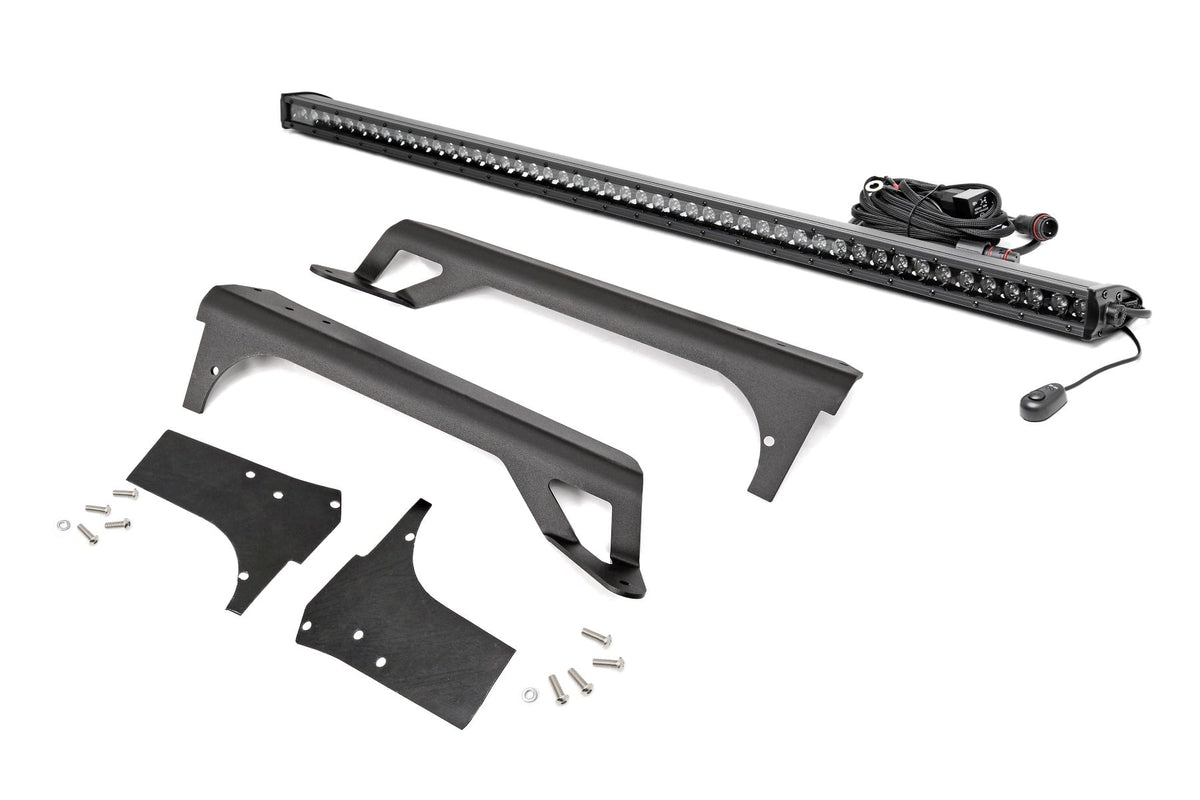 Rough Country Led Light Kit Windshield Mount 50" Black Single Row Fits Jeep Wrangler Tj (97-06) 70588BL