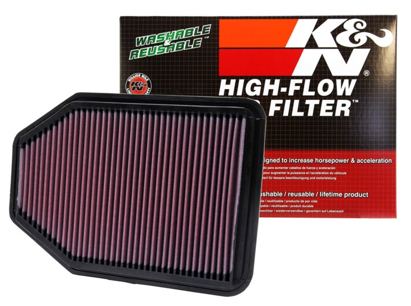 K&N 07-10 compatible with Jeep Wrangler 3.8L V6 Drop In Air Filter 33-2364