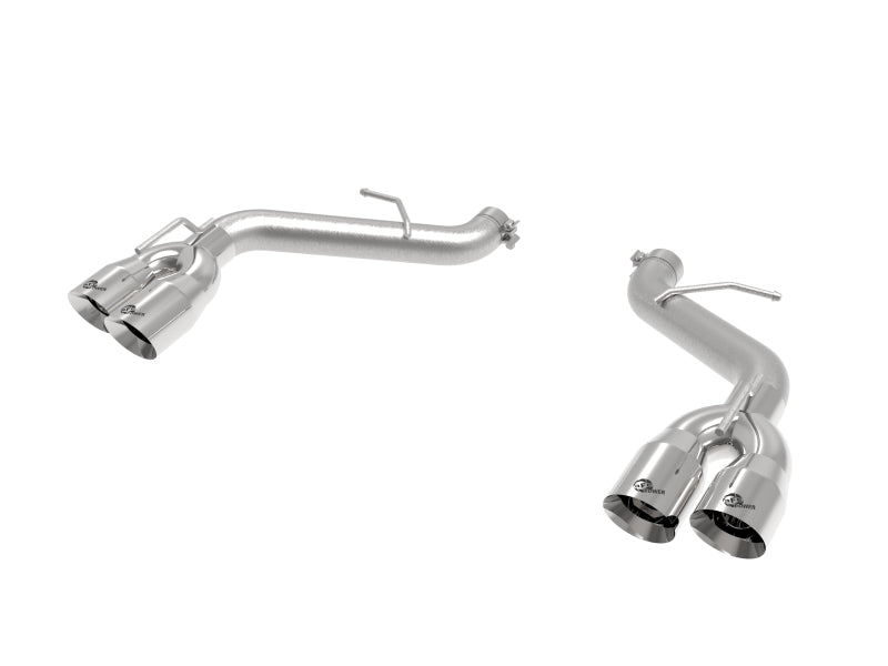 aFe POWER MACH Force-Xp 3in Axle-Back Exhaust 16-20 Chevy Camaro SS V8 6.2L w/o Mufflers Polished 49-44119NM-P