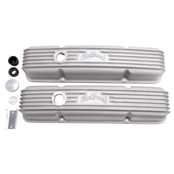 Edelbrock Valve Cover Classic Series Chevrolet 1959-1986 262-400 CI V8 w/ Oil Fill Hole Satin 41449