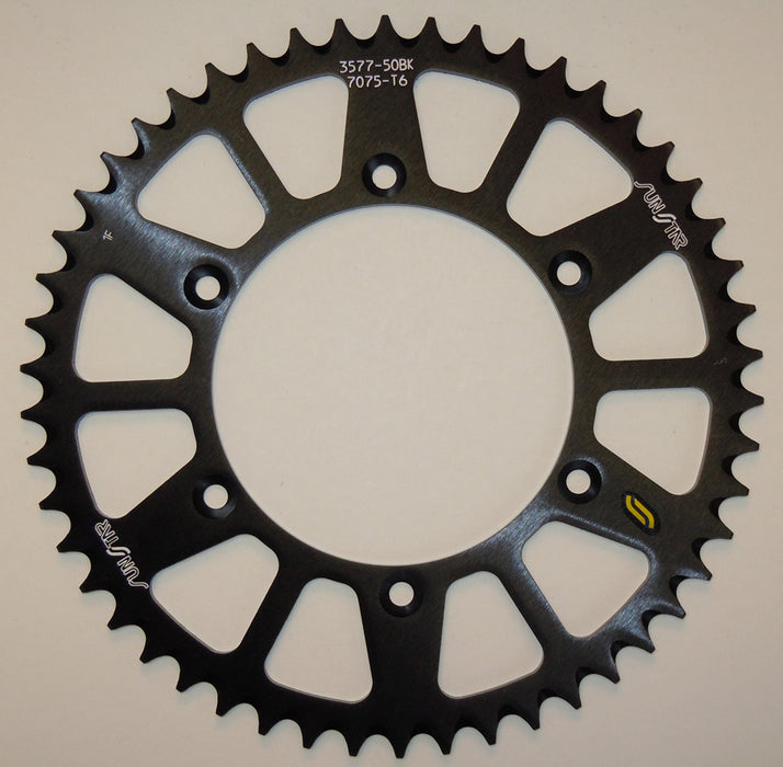 Sunstar 5-357752BK Black Anodized Works Triplestar Aluminum Sprocket