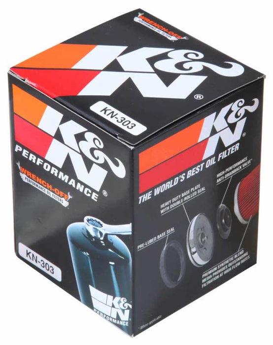 K&N Motorcycle Oil Filter: High Performance, Premium, Designed to be used with Synthetic or Conventional Oils: Fits Select Honda, Kawasaki, Polaris, Yamaha Vehicles, KN-303