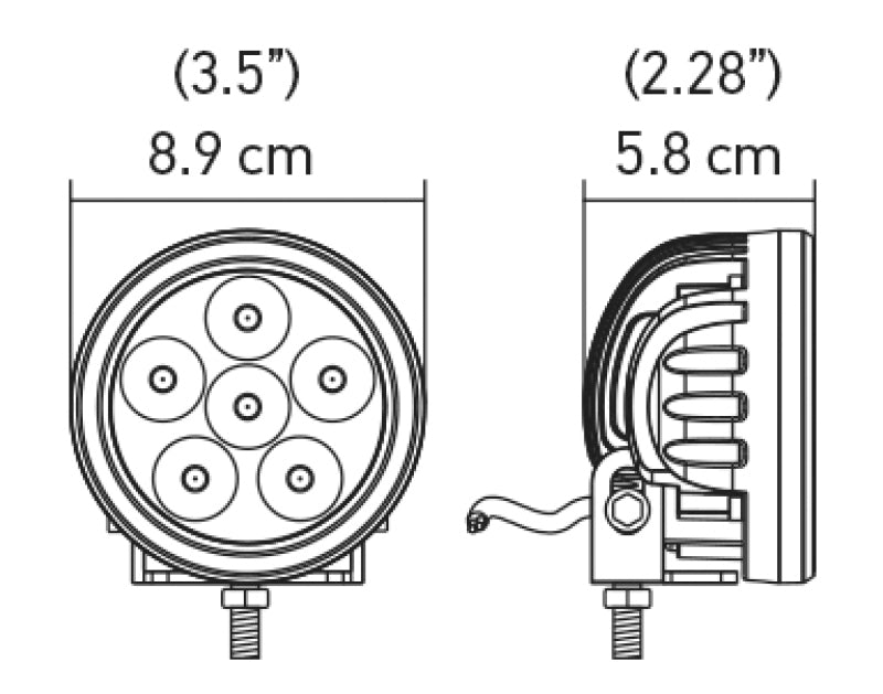 Hella Value Fit 90mm 6 LED Light PED Off Road Spot Light 357201001