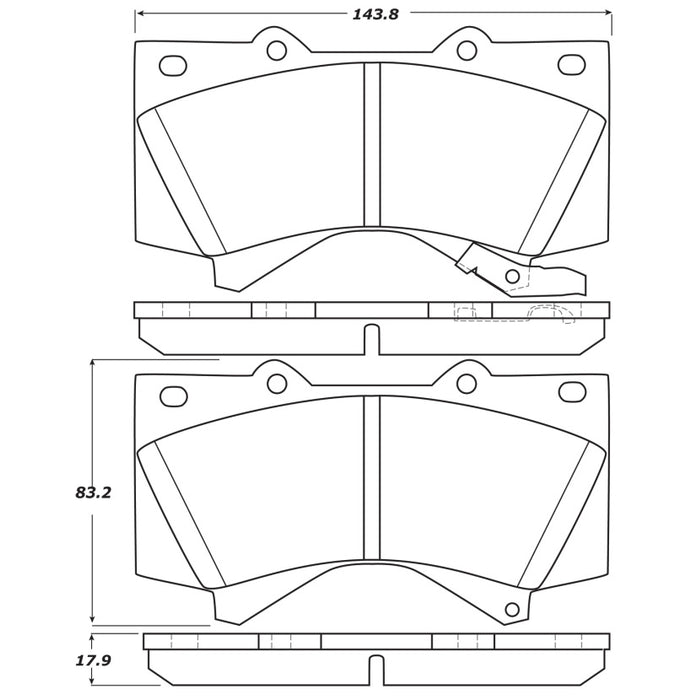 StopTech 07-17 Toyota Tundra Street Performance Front Brake Pads 308.1303