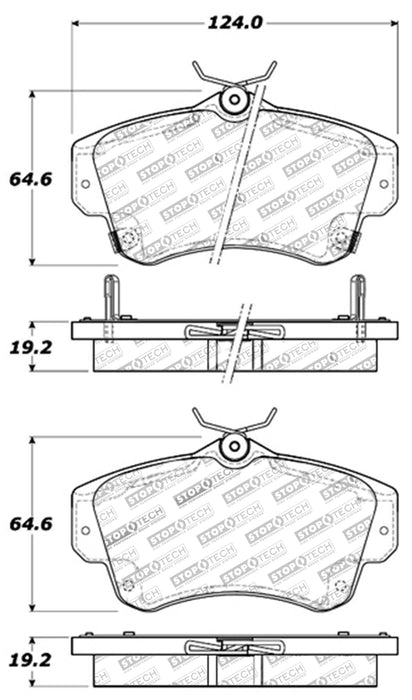 StopTech Street Touring 03-05 Compatible with Dodge SRT-4 Front Brake Pads 308.0841