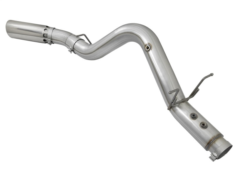 aFe ATLAS 5in DPF-Back Aluminized Steel Exhaust System w/Polished Tips 2017 GM Duramax 6.6L (td) L5P 49-04085-P