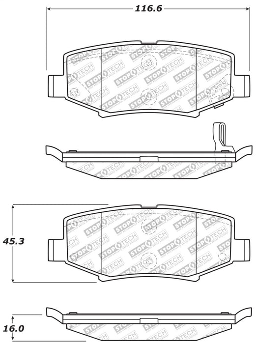 StopTech Street Select Brake Pads Front 305.1274