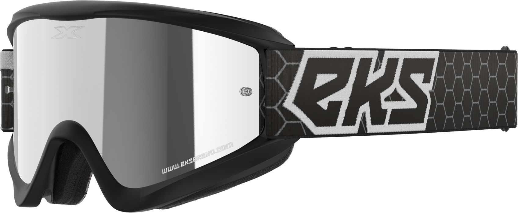 EKS Brand GOX Flat Out Mirror Goggles - Silver Lens OSFA Black/White