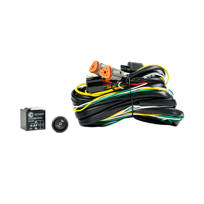 KC HiLiTES Wiring Harness FLEX ERA w/40 AMP Relay & 3 Position LED Rocker Switch (3-Pin Deutsch Con) 6311