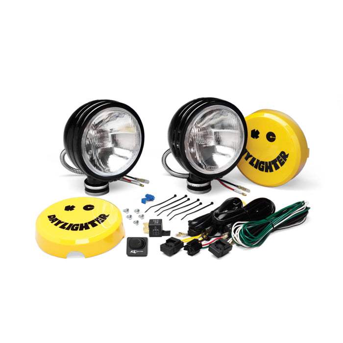 KC HiLiTES Daylighter 6in. Halogen Light 100w Spread Beam (Pair Pack System) Black SS 234