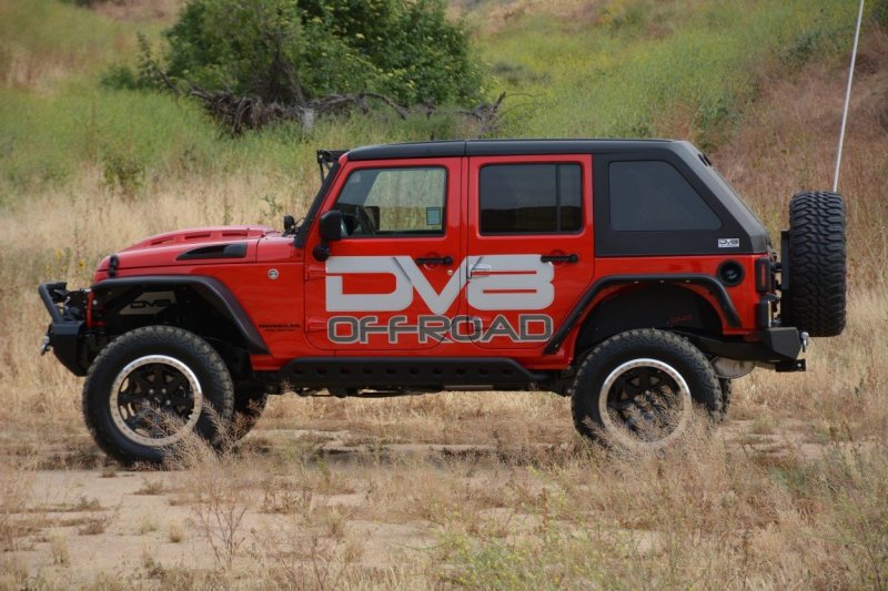 DV8 Offroad 07-18 compatible with Jeep Wrangler JK Metal Heat Dispersion Hood Primer Black HDMB07-02