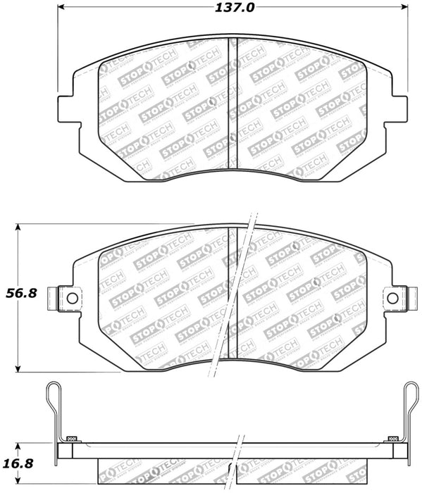 StopTech Street Touring 03-05 WRX/ 08 WRX Front Brake Pads 308.0929