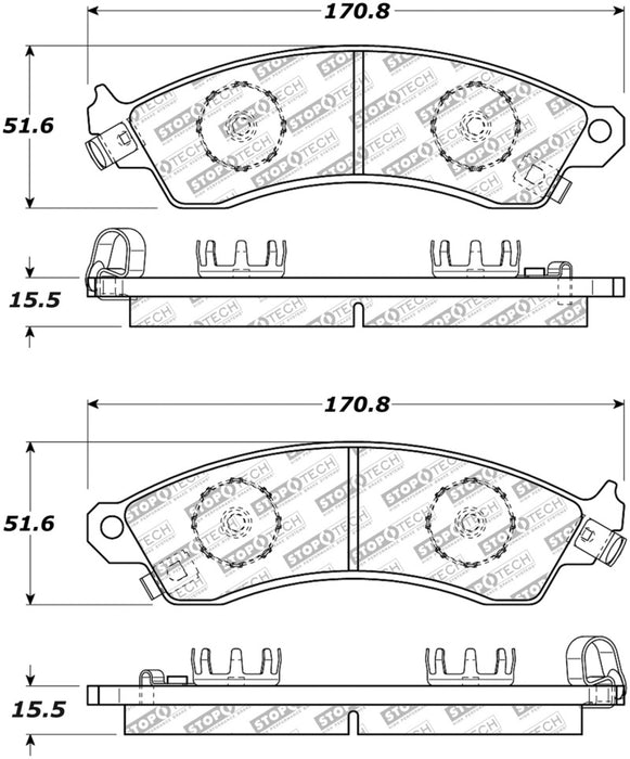 StopTech Street Select Brake Pads Rear 305.0412