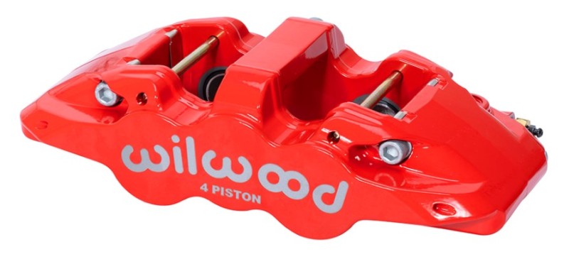 Wilwood Caliper Aero4-DS Forged Four-Piston Caliper Black 1.12in Piston 1.10in Rotor Red 120-14440-RD