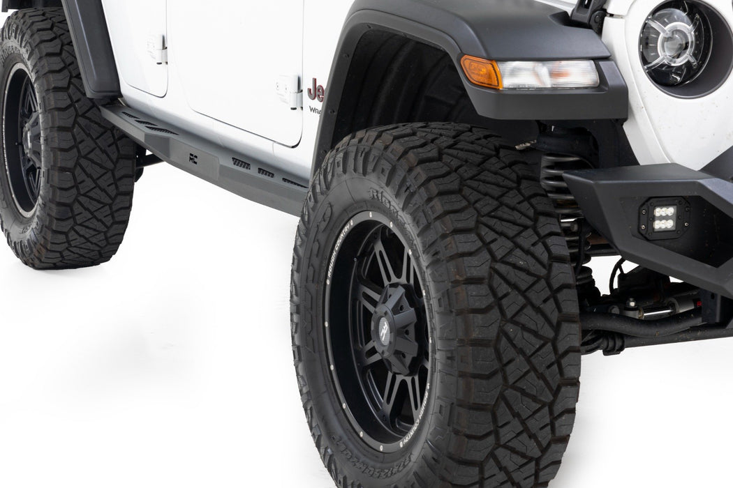 Rough Country Rock Sliders Heavy Duty L 4-Door compatible with Jeep Wrangler Jl 4Wd (18-23) 90801