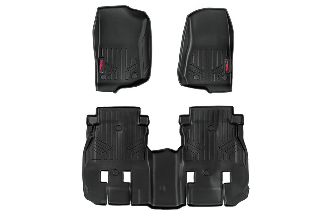 Rough Country Floor Mats Fr & Rr 4 Door compatible with Jeep Wrangler Jl 4Wd (2018-2023) M-60112