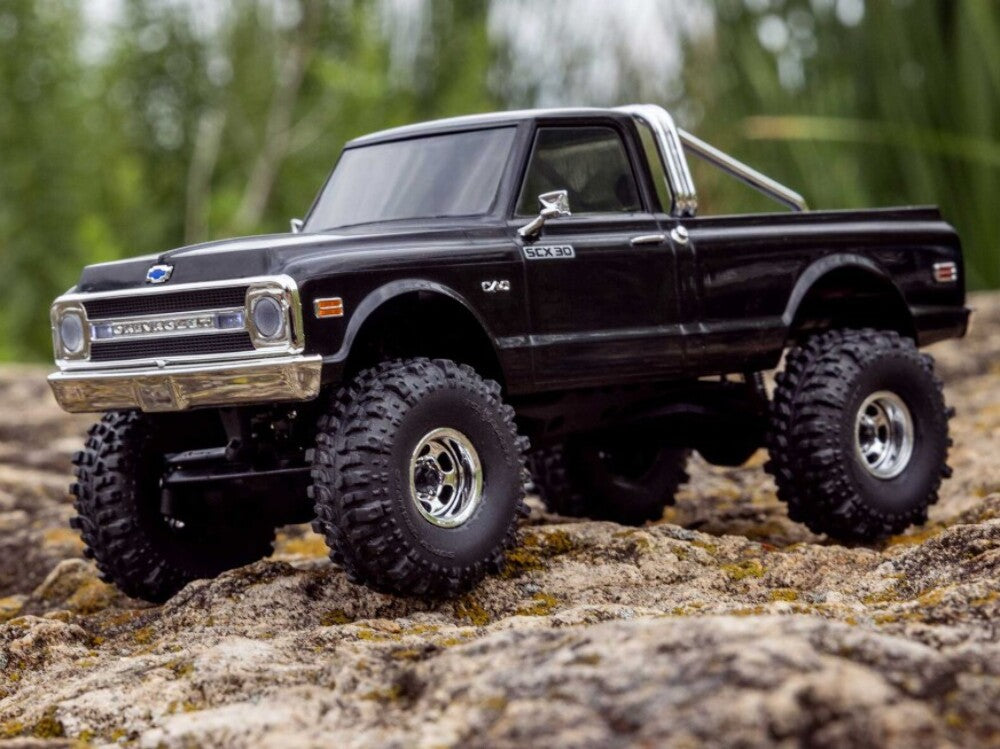 Axial 1/30 SCX30 Fits Chevrolet K10 4X4 Rtr Brushed Rock Crawler (Battery & Charger Included), Black
