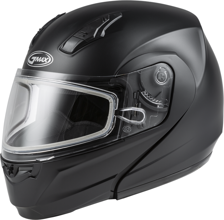 GMAX MD-04S, DOT Approved Modular Helmet for Snow & Motor Sports with Dual Lens Shield (Matte Black)