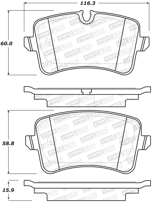 StopTech Street Brake Pads Rear 308.1547