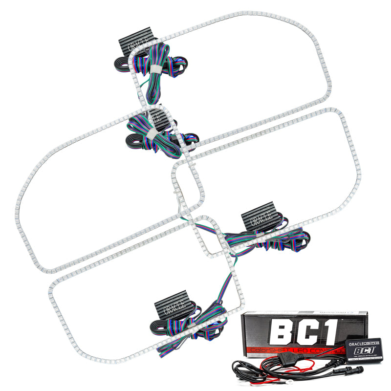 Oracle Ford F250/350 11-16 Halo Kit (Square Ring Design) ColorSHIFT w/ BC1 Controller SEE WARRANTY 2383-335