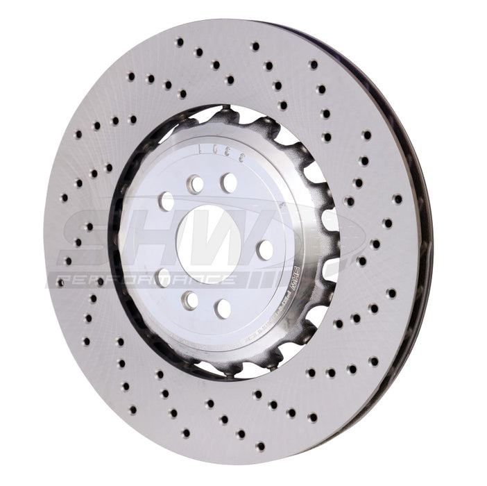 SHW 18-21 BMW M5 4.4L Right Rear Cross-Drilled Lightweight Brake Rotor (34217991104) BRR42504