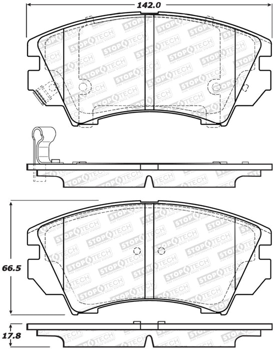 StopTech Street Brake Pads Rear 308.1404