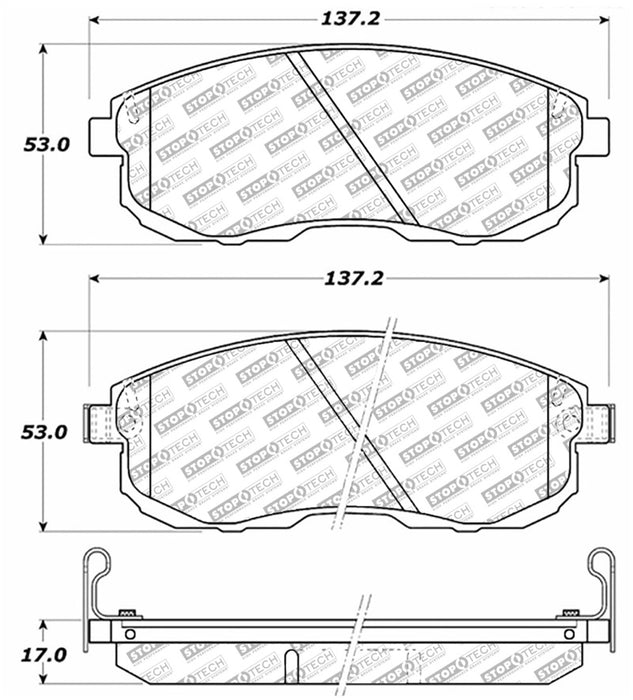 StopTech Compatible with Nissan Altima Street Select Brake Pads 305.0653