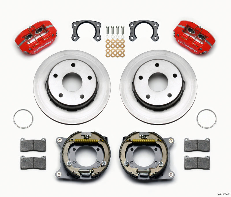 Wilwood Dynapro Lug Mount P/S Park Brake Kit Red Big Ford New 2.38in Off Bronco 5 x 5.50 140-13664-R