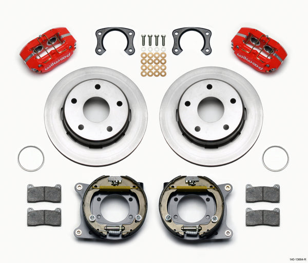 Wilwood Dynapro Lug Mount P/S Park Brake Kit Red Big Ford New 2.38in Off Bronco 5 x 5.50 140-13664-R
