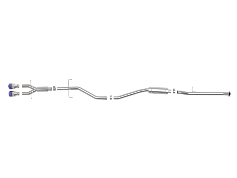 aFe Takeda 2.5in 304 SS Cat-Back Exhaust System w/ Blue Tips 17-20 Honda Civic Si Sedan I4 1.5L 49-36619-L