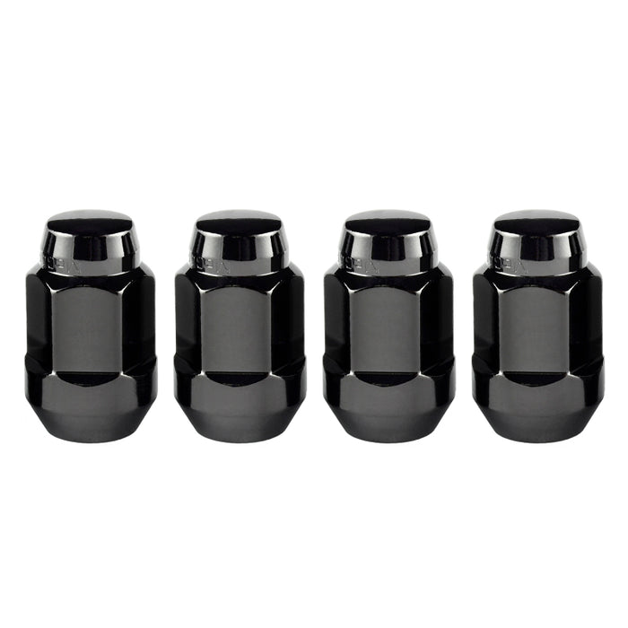 McGard Hex Lug Nut (Cone Seat Bulge Style) 1/2-20 / 3/4 Hex / 1.45in. Length (4-pack) Black 64029