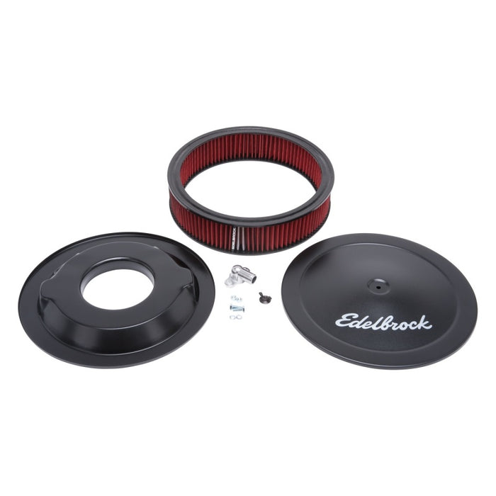 Edelbrock Air Cleaner Pro-Flo Series Round 14 In Diameter Cloth Element 3/8Indropped Base Black 1225