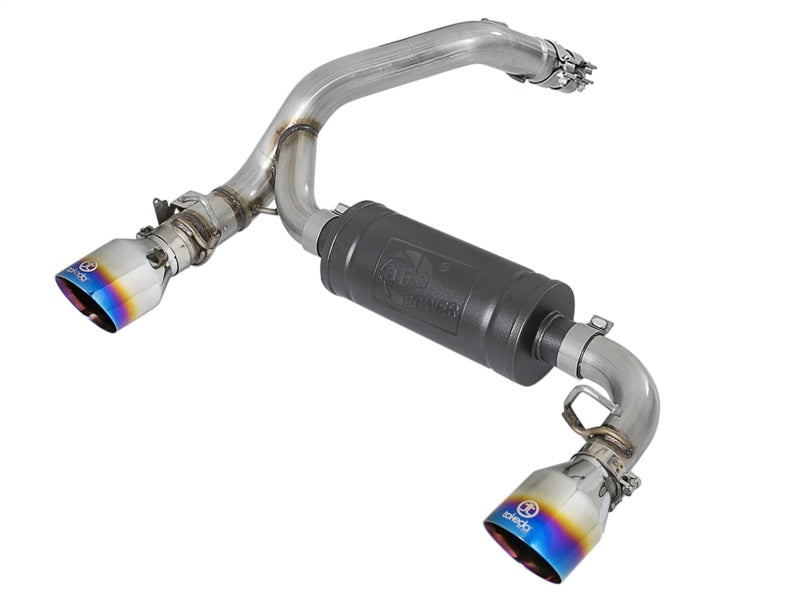 aFe Takeda 3in 304 SS Axle-Back Exhaust System w/ Blue Flame Tip 16-18 Ford Focus RS 2.3L (t) 49-33104-L